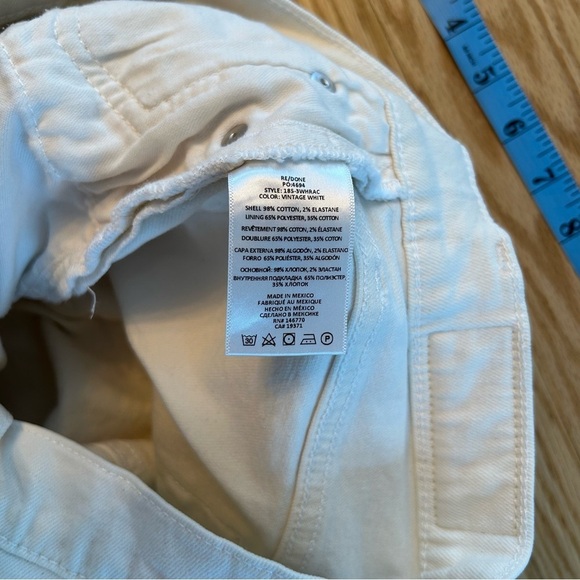 REDONE 90s High Rise Ankle Crop Jeans Vintage White 27 - Picture 9 of 13